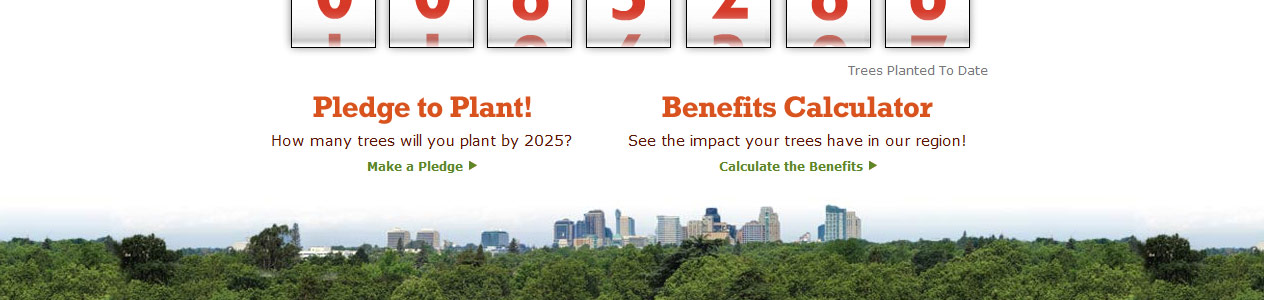 Pictured: Screenshot of the Sacramento Tree Foundation's pledge tracker website.