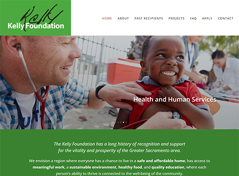 Pictured: Screenshot of KellyFoundationSacramento.org home page